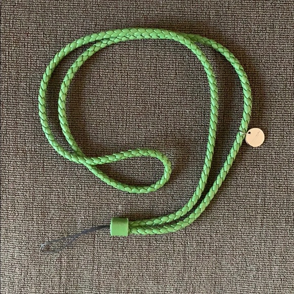 Bottega Veneta Accessories - Bottega Veneta green intrecciato lanyard keychain